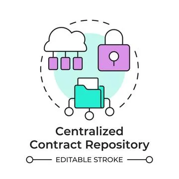 Centralized contract repository multi color concept icon Stockillustratie