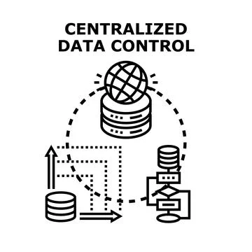 Centralized data control system management concept イラスト素材