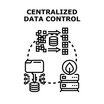 Centralized data control system structuring big data processing Stock Illustration