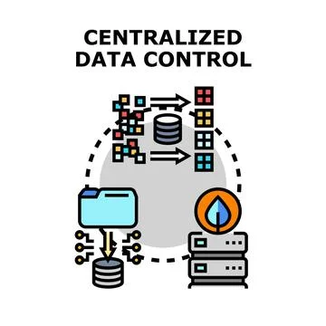 Centralized data control system structuring big data processing Stock Illustration