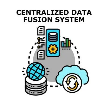 Centralized data fusion system integrating global information 스톡 일러스트