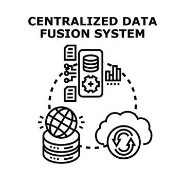 Centralized data fusion system integrating global information 스톡 일러스트
