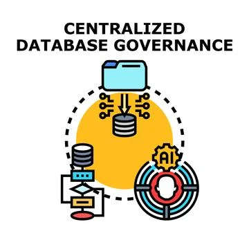Centralized database governance concept vector illustration イラスト素材