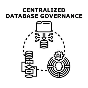 Centralized database governance concept vector illustration Stock Illustration