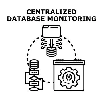 Centralized database monitoring system improving data management 스톡 일러스트
