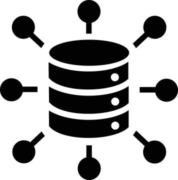 Centralized database network storage technology icon Stock Illustration