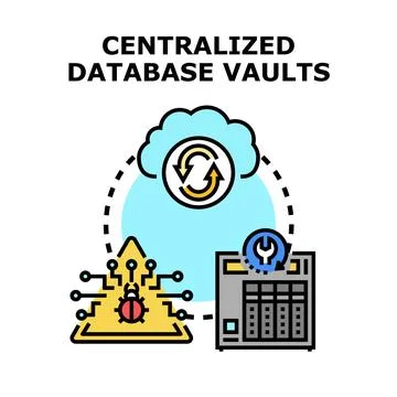 Centralized database vaults protecting digital information 스톡 일러스트