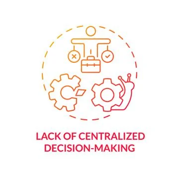 Centralized decision-making lack red gradient concept icon Illustrazione stock