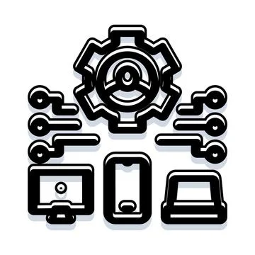 Centralized device management with system control settings Illustrazione stock