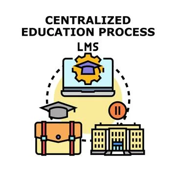 Centralized education process and learning management system Ilustración de archivo