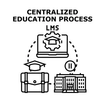 Centralized education process and learning management system 스톡 일러스트