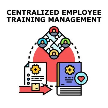 Centralized employee training management system concept Illustrazione stock