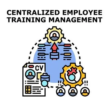 Centralized employee training management vector concept Stock Illustration