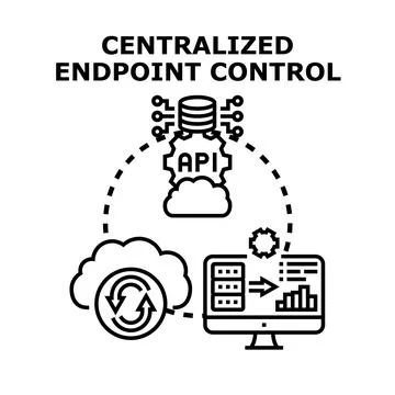 Centralized endpoint control system managing data integration Stock Illustration
