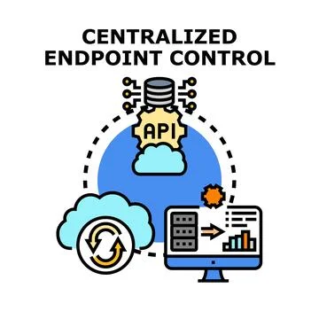 Centralized endpoint control system managing data integration Stock Illustration