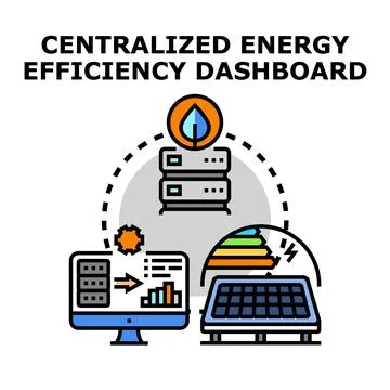 Centralized energy efficiency dashboard management system Stock-Illustration