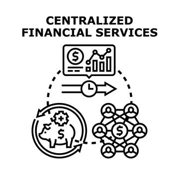 Centralized financial services management accounting system vector Stock Illustration