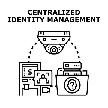 Centralized identity management system providing secure access Stock Illustration