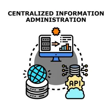 Centralized information administration system concept イラスト素材