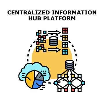 Centralized information hub platform data management Stock Illustration