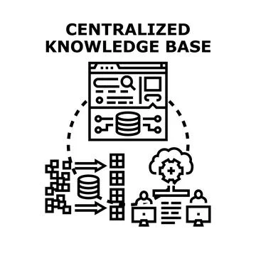 Centralized knowledge base system and data management 스톡 일러스트