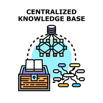 Centralized knowledge base system and information management Stock Illustration