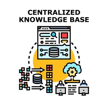 Centralized knowledge base system and data management Stock Illustration
