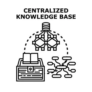 Centralized knowledge base system and information management Stock Illustration
