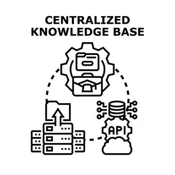Centralized knowledge base system managing information and data Stock Illustration