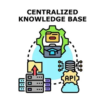 Centralized knowledge base system managing information and data Stock Illustration