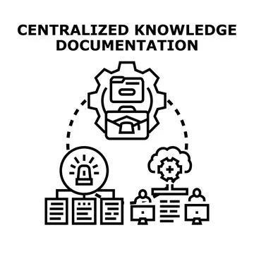 Centralized knowledge documentation system managing business information Stockillustratie