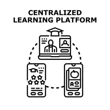 Centralized learning platform connecting diverse education content Ilustração Stock