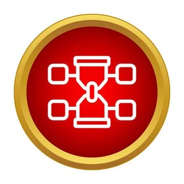 Centralized network connecting multiple data systems icon 스톡 일러스트