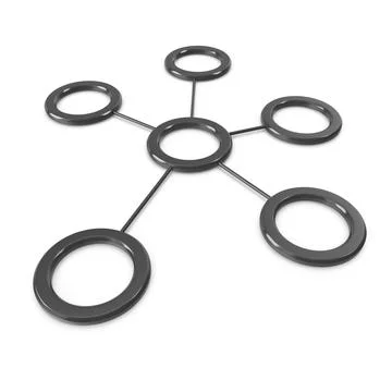 Centralized Network Connection Diagram Stock Illustration