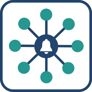 Centralized network connections data hub icon 스톡 일러스트