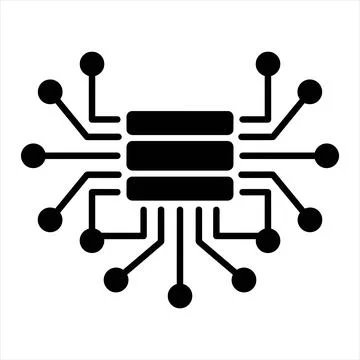 Centralized network server hub icon 8K ultra quality image ratio with techn.. Stock Illustration