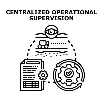 Centralized operational supervision concept illustrating business processes イラスト素材