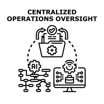 Centralized operations oversight managing digital business processes Stock Illustration