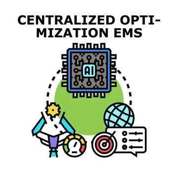 Centralized optimization energy management system concept Stockillustratie