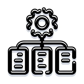 Centralized processing managing multiple data resources concept Illustrazione stock