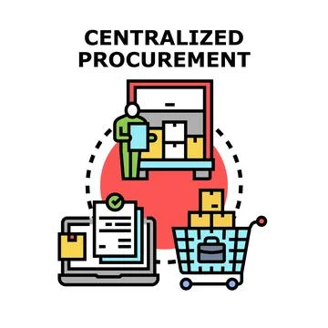 Centralized procurement managing supply chain and logistics Stock Illustration