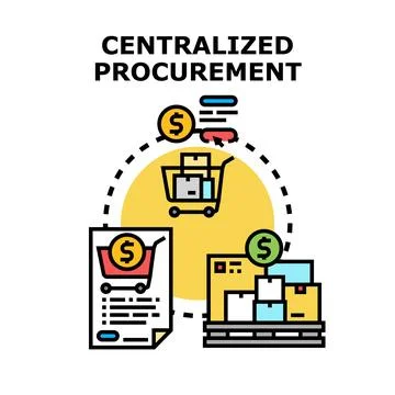 Centralized procurement process streamlining business operations purchasing Stock Illustration