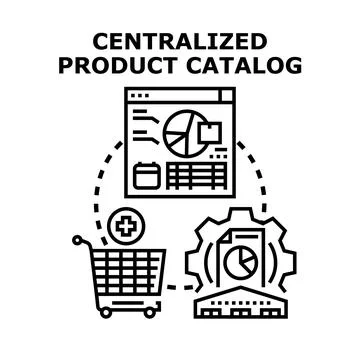 Centralized product catalog data management system Stock Illustration