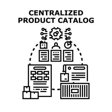 Centralized product catalog system with data management Stock Illustration