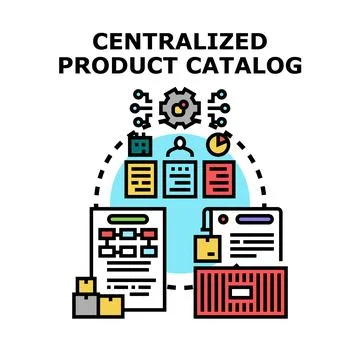 Centralized product catalog system with data management Stock Illustration