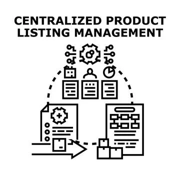 Centralized product listing management platform for e commerce Stock Illustration