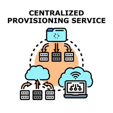 Centralized provisioning service for cloud data management Illustrazione stock
