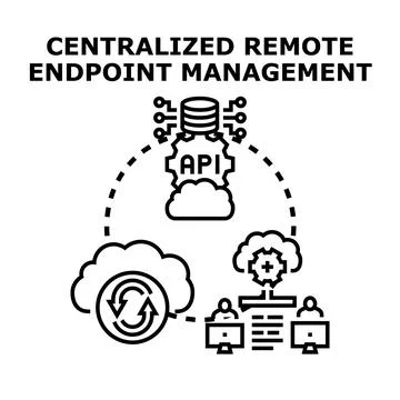 Centralized remote endpoint management system security concept Stock Illustration