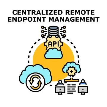 Centralized remote endpoint management system security concept Stock Illustration