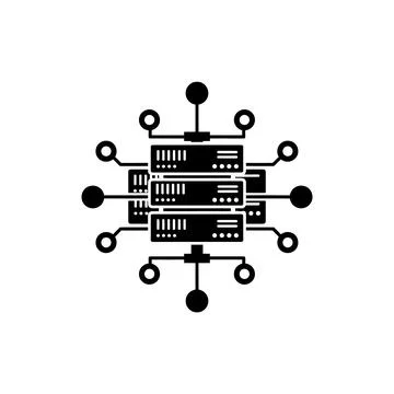 Centralized Server Network Architecture Icon Stock Illustration